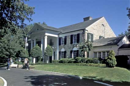 Front view of Graceland, Memphis, TN, USA