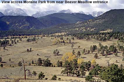  View across Moraine Park from near Beaver Meadow entrance, Rocky Mountain National Park, CO, USA
