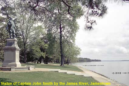 Statue of Captain John Smith by the James River, Jamestown, VA, USA Statue of Captain John Smith by the James River, Jamestown, VA, USA