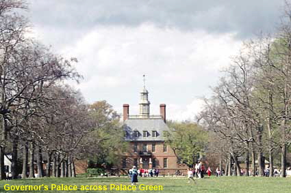 Governor's Palace across Palace Green, Colonial Williamsburg, VA, USA