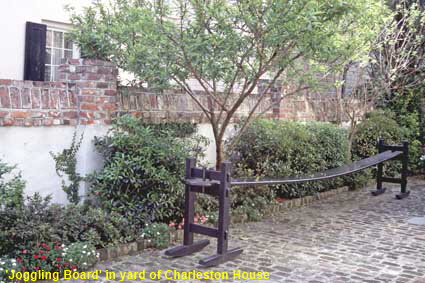 'Joggling Board' in yard of Charleston House, SC, USA