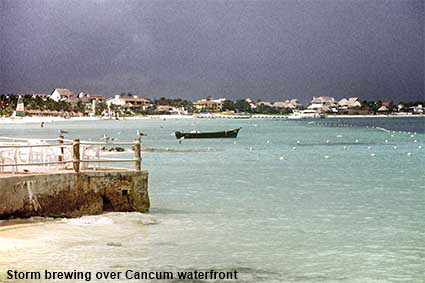 Storm brewing over Cancum waterfront, Mexico Storm brewing over Cancum waterfront, Mexico