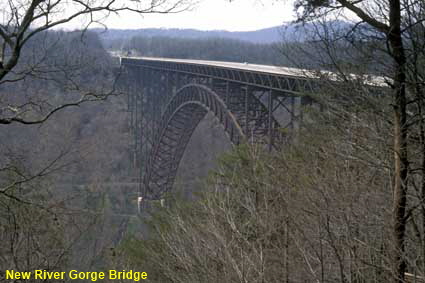  New River Gorge Bridge from overlook, WV, USA