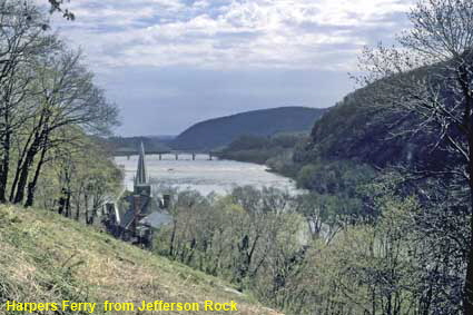  Harpers Ferry & confluence of Shenandoah & Potomac Rivers from Jefferson Rock, WV, USA