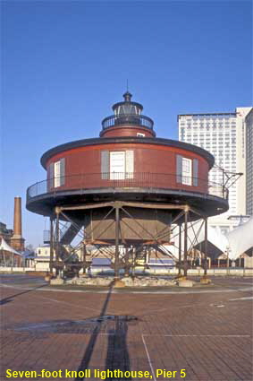 Seven-foot knoll lighthouse, Pier 5, Baltimore, MD, USA Seven-foot knoll lighthouse, Pier 5, Baltimore, MD, USA