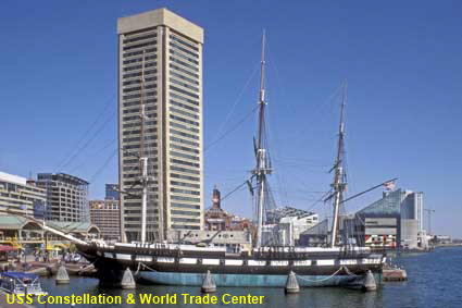 USS Constellation & World Trade Center, Baltimore, MD, USA USS Constellation & World Trade Center, Baltimore, MD, USA
