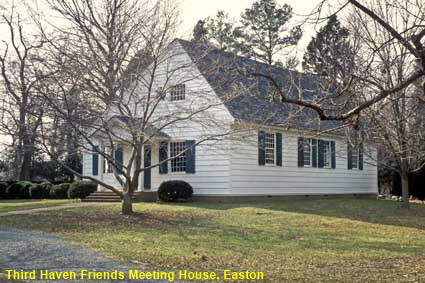 Interior of Third Haven Friends Meeting House, Easton, MD, USA