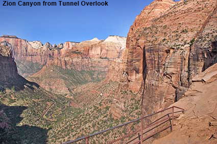 Zion Canyon from Tunnel Overlook, UT, USA Zion Canyon from Tunnel Overlook, UT, USA