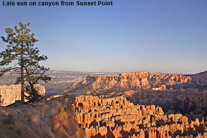  Late sun on canyon from Sunset Point, Bryce Canyon National Park, UT, USA