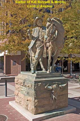 Statue of Kid Russell & Monte, Central Avenue, Great Falls, MT, USA Statue of Kid Russell & Monte, Central Avenue, Great Falls, MT, USA