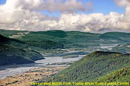 Devastated North Fork Toutle River & road from Forest Center, Mount St Helens National Volcanic Monument, WA, USA Devastated North Fork Toutle River & road from Forest Center, Mount St Helens National Volcanic Monument, WA, USA