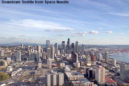  Downtown Seattle from Space Needle, Seattle, WA, USA