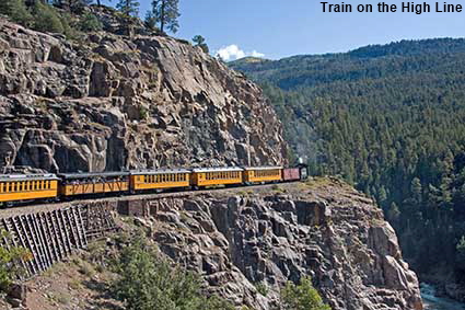  Train on the High Line, Durango & Silverton Railroad, CO, USA