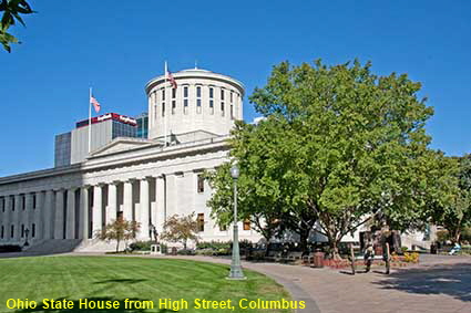 Ohio State House from High Street, Columbus, OH, USA Ohio State House from High Street, Columbus, OH, USA