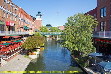 Bricktown Canal from Oklahoma Street, Bricktown, Oklahoma City, OK, USA