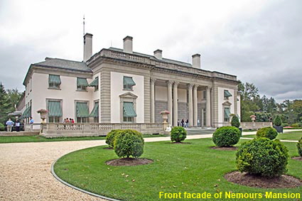 Front facade of Nemours Mansion, Wilmington, DE, USA Front facade of Nemours Mansion, Wilmington, DE, USA