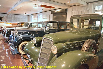 Cars owned by Alfred & Jessie Dupont, Nemours Mansion, Wilmington, DE, USA Cars owned by Alfred & Jessie Dupont, Nemours Mansion, Wilmington, DE, USA