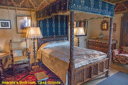 Hearsts's Bedroom, Casa Grande, Hearst Castle, San Simeon, CA, USA