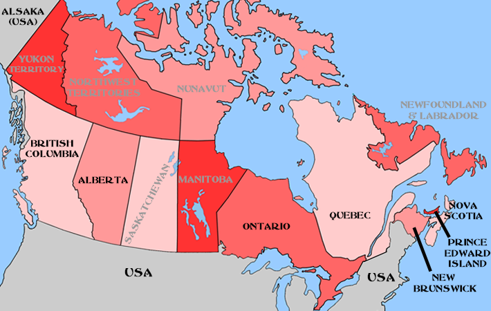 Map of Canada Map of Canada